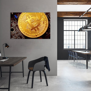 Alubild - Bitcoin BTC auf Platine