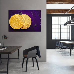 Alubild - Bitcoin BTC auf Platine