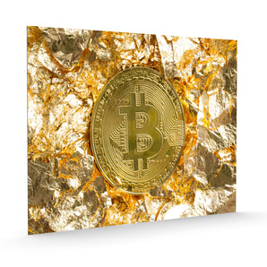 Alubild - Bitcoin BTC Goldpapier