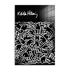 Glasbild - Pop Art - Keith Scribble Menschen II