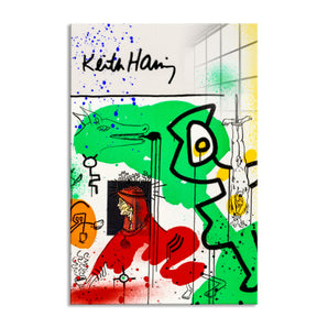 Glasbild - Pop Art - Keith Scribble Art I