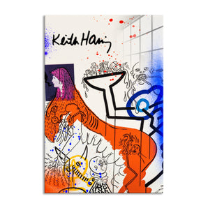 Glasbild - Pop Art - Keith Scribble Art II