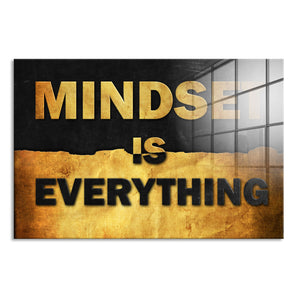 Glasbild - Mindset Is Everything - Gold