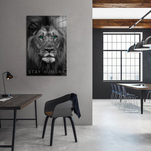 Glasbild - Stay Hungry - Lion