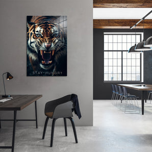 Glasbild - Stay Hungry - Tiger