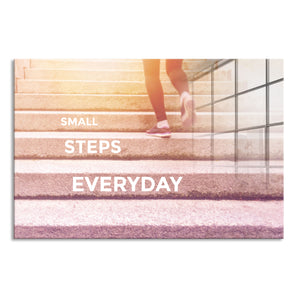 Glasbild - Small Steps Motivaton