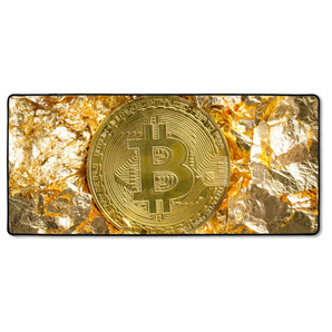 XXL Gaming-Mousepad - Bitcoin BTC Goldpapier