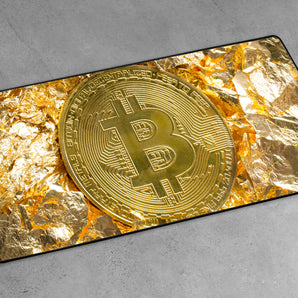 XXL Gaming-Mousepad - Bitcoin BTC Goldpapier