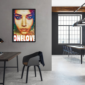 Poster im Rahmen - One love Leinwand