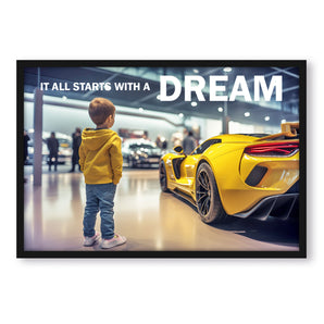 Poster im Rahmen - Child's dream sports car