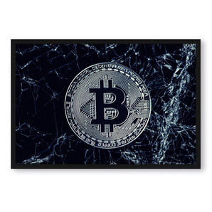 Poster im Rahmen - Bitcoin BTC auf Eis